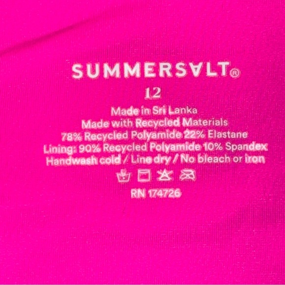 summersalt Perfect Wrap Two-Tone Hot Pink & Red Bikini Top Size 12 - Picture 3 of 3